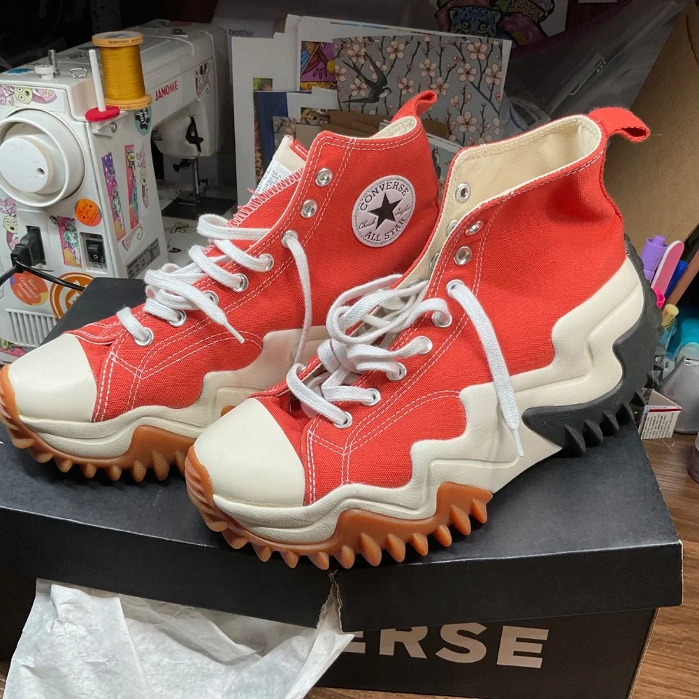 Converse Run Star Motion CX platform sneaker mens 9.5 womens 11 orange high top - Picture 3 of 17